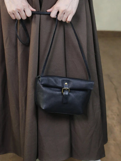 Soft Genuine Leather Women Messenger Bag Female Real Leather Crossbody Shoulder Bags Small Handbag Retro Phone Bag for Girls