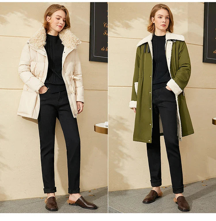 Minimalism Jeans for Women 2025 Autumn Slim Feet Fashion Casual All-match Cotton Slight Strech Ankle-Length Pants 12514004