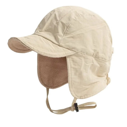 Japanese Retro Bomber Hat Solid Color Windproof Velvet Pilot Hat Ear Protection Lei Feng Hat Keep Warm
