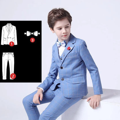 Top Quality Big Boys Suit For Wedding Teenager Kids Formal Tuxedo Dress Children Photograph Blazer Party Performance Costume