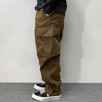 High Quality Cotton Cargo Pants Mens Clothing Plus Size Casual Pants Japanese Harajuku Casual Tactical Joggers Baggy Trousers