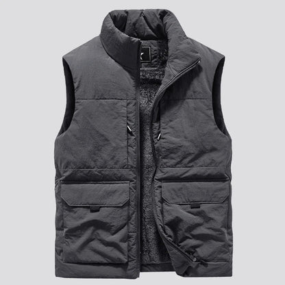 Men's Multi-Pocket Clothing Winter Vest Jackets Sleeveless Coat Fashion Large Size 6XL Male Warm Waistcoat Fleece Vest Men
