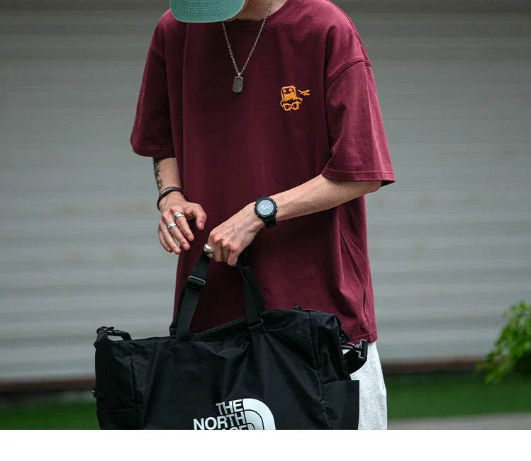 Summer Korean Oversize T-Shirt For Men Streetwear Harajuku High Quality Short Sleeve Loose Casual Tops Hip Hop Trendy Tee Male