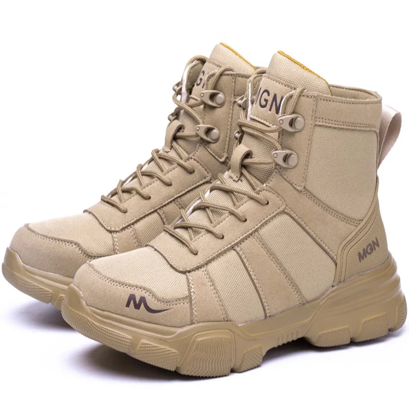 Work Boots Indestructible Safety Shoes Men Steel Toe Shoes Puncture-Proof Sneakers Women Non Slip Work Shoes Male Tactical Boots