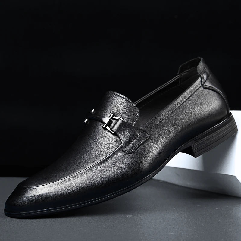Italy Luxury Brand Fashion Men Casual Shoes Loafer Shoes Men Genuine Leather Slip-on Formal Shoes Moccasins Handmade Man Shoes