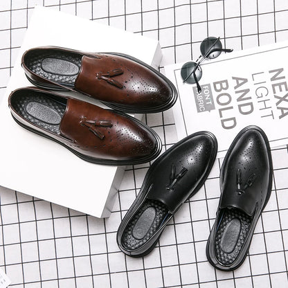 Brand Mens Leather Office Flats Wedding Banquet Luxury Loafers Comfortable Designer Oxfords Business Formal Korean Shoes for Men