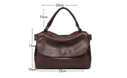 Women Natural Leather Handbags Female Bag High Quality Solid Color Zipper Shoulder Crossbody Bag Cowhide Tote Top-Handle Bags
