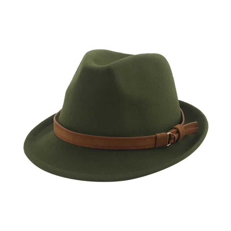 Hats for Women Fedora Winter Cowboy Hat Top Wool Khaki Green Black Jazz Caps Gentlemen Hats for Men Pamelas Y Tocados Para Bodas