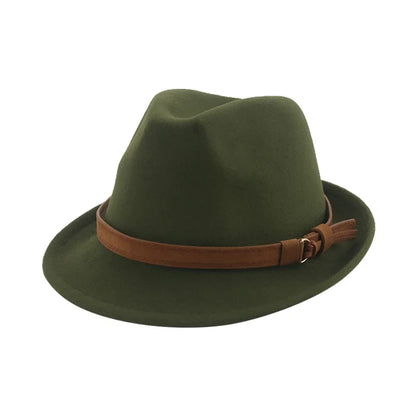 Hats for Women Fedora Winter Cowboy Hat Top Wool Khaki Green Black Jazz Caps Gentlemen Hats for Men Pamelas Y Tocados Para Bodas