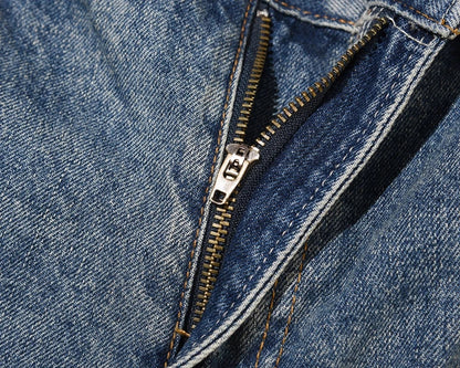 Blue Speckle Ink Washed Flared Jeans Slim Fit Hip Hop Graffiti Ripped Denim Pant Men Streetwear Vintage Wide Leg Jean Pants Y2k