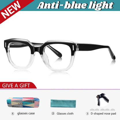 New Fashion Personalized Geometric Design Men's and Women's Anti-Blue Light Reading Glasses Customizable Prescription