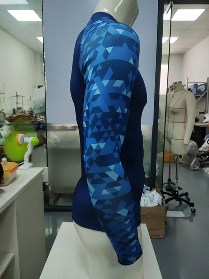 Men's Sports T -shirt Quickly Drying Bodybuilding Fitness Tight Rashguard UV Protection Swimsuit Swimming Shirt Surfing Rash