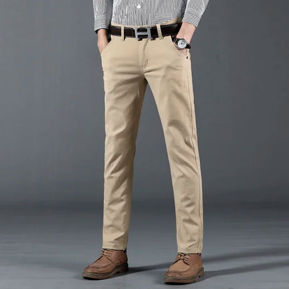 6 Color Men's Classic Solid Color Summer High Quality Thin Casual Pants Business Fashion Stretch Cotton Slim Brand Trousers Male