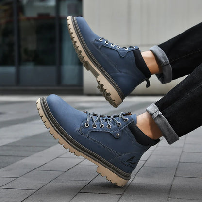 Handmade Men Boots Autumn Outdoor Hiking Boots Ankle Winter Leather Shoes Sneakers Hombres Botas High Top Footwear Anti Slip