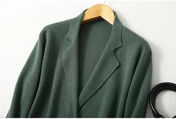 Women Blazer Cashmere Silk Blends Solid Colors Camel Long Sleeve Buttons Down Fashion Jacket Coat  Winter Warm XL XXL LY051