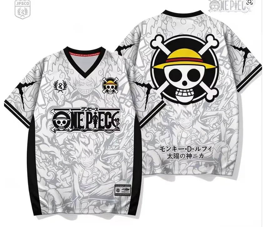 2026 One Piece Luffy Anime T-Shirt Vintage Baseball Jersey Style Men Women 3D Full Print Y2k Streetwear Harajuku Graphic Tee