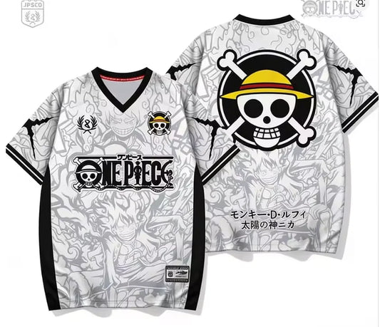 2026 One Piece Luffy Anime T-Shirt Vintage Baseball Jersey Style Men Women 3D Full Print Y2k Streetwear Harajuku Graphic Tee