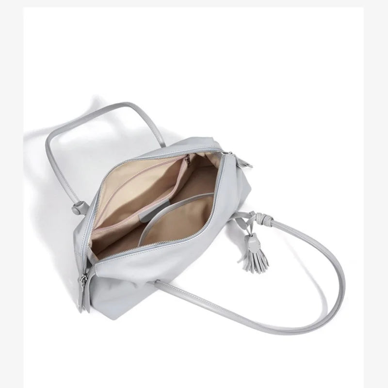 2026New Women's Casual Top Grain Leather Shoulder Bag Large Capacity Soft Pillow Handbag Underarm Tote for Daily Commute