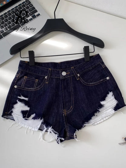 American Retro Camouflage Mini Shorts 2026 Ladies Hollow Out Slim Beach Pants Hot Girl Sexy Print Denim Shorts