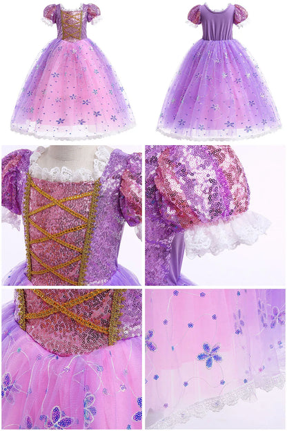 Children Princess Clothing Kids Elsa Anna Cinderella Rapunzel Party Cosplay Dresses Little Girls Christmas Halloween Dress Up