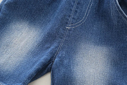 Hot Sale Baby Boys Clothes Children Cotton Printe Causal T Shirts Denim Shorts 2Pcs/set Infant Kids Toddler Tracksuits 0-5 Years