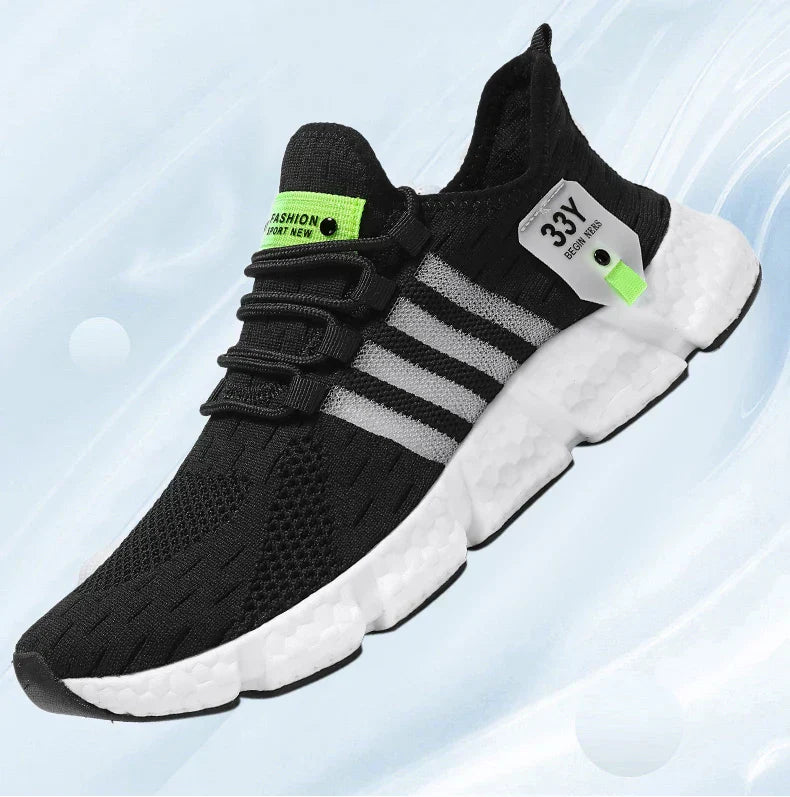 Breathable Mesh Men Shoes Trendy Lightweight Walking Flats Plus Size Male Tennis Sneakers Outdoor Running Fitness Shoes 2024