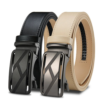 Brand Leather Belts for Men 105cm-135cm Automatic Belt with Ratchet Strap Top Quality Belts Luxury Belts for Men