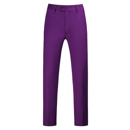 19 Color High Quality Men's Solid Color Slim Fit Suit Pants 2025 Fashion Formal Business Social Groom Wedding High End Trousers