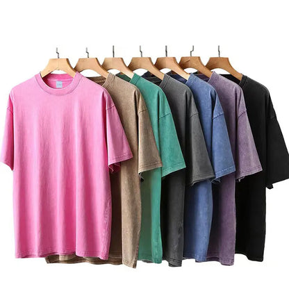 Here Comes The Apocalypse Ufo Washed Retro Men Clothing Oversized Quality Streetwear Fashion Cotton Tops Casual Loose T-Shirt