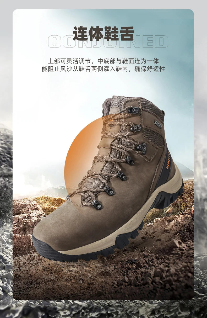Hiking shoes Men's waterproof hunting Boots Tactical Desert Combat Ankle trekking Boots Male Women warm Leather Sneakers