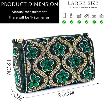 2024 Elegant Rhinestone Pointed-Toe Pumps With Matching Bag Set Large Capacity Bag for Women's Party High Heels