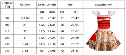 Halloween Moana Halter Dress for Girl Cosplay Moana Princess Costume Hawaii Toddler Vaiana Cute Sundress Two Piece Costume Set