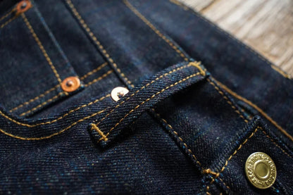 Mens Jeans Rainbow Sanforized Selvedge Denim Jeans Man Python Skin Labels Regular Fit 14 Oz
