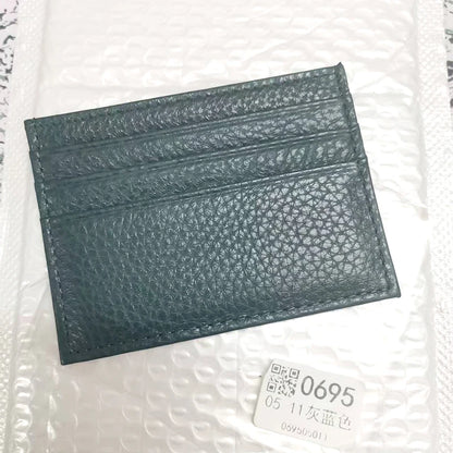 Porte-cartes en cuir de vachette avec logo personnalisé pour femme et homme, sac à cartes fin en cuir véritable, gravure du nom, portefeuille de luxe décontracté