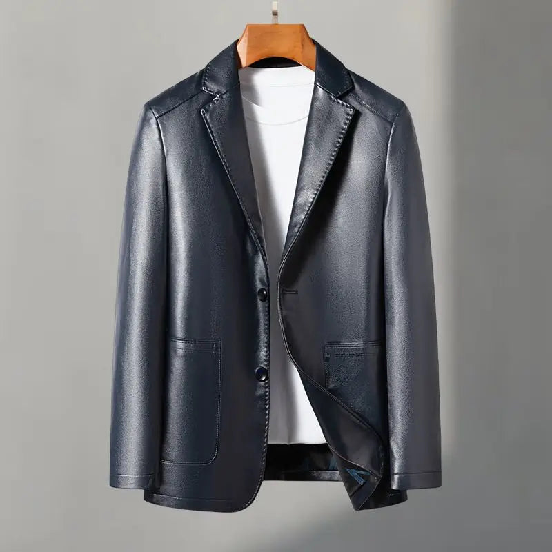Casual Leather Suits, Genuine Leather Jackets, Men's Jackets, Sheepskin, Slimming, Large Sizes for Autumn and Winter