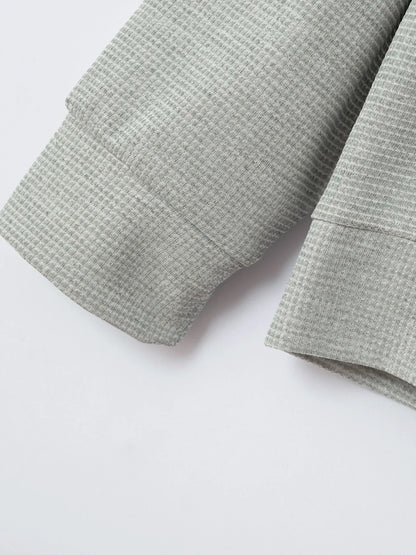 Men's Slim-fit Cardigan Solid-color Lapel Waffle Texture Zipper Pocket Casual Spring/Autumn 2025 Fashion