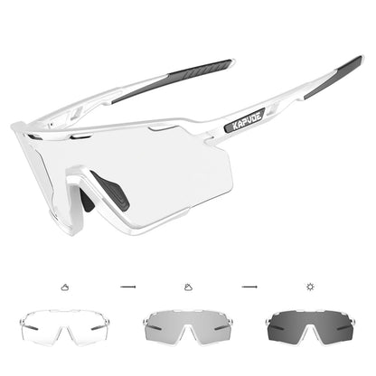 Photochromic Cycling Glasses Silver Lens Sunglasses Multi Color Men Women Bike Outdoor Eyewear Riding Driving Running