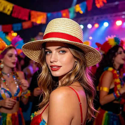 31cm/35CM NEW Straw Hat Festivals Party Cosplay Props Sun Protection Hat Parent-child Summer Sun Straw Beach Hat For Men Women