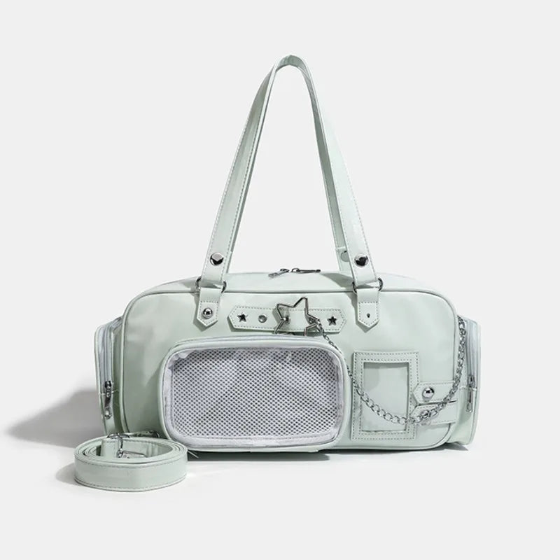 Star Chain Y2k Harajuku Shoulder Itabag Blue Lolita Girl Pain Bags Transparent Japanese Crossbody Bag New Concert Korean Handbag