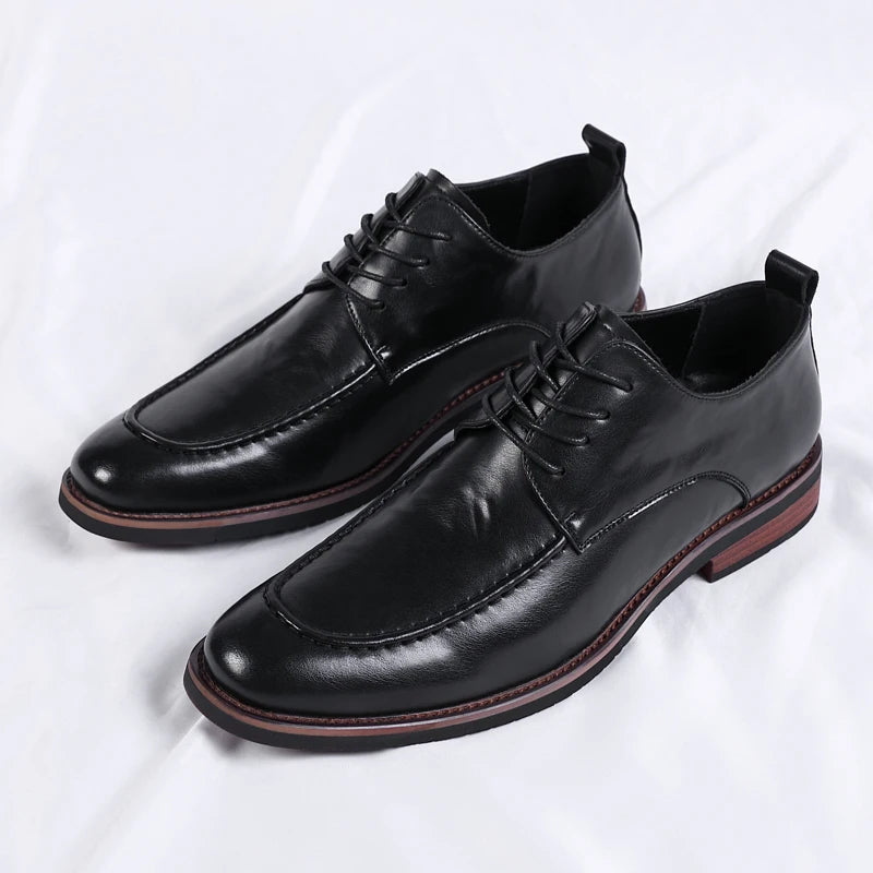 Italian Design Men's Oxford Business Shoes Formal Casual Leather Laces Lace-Up Anti-slip Flat Designer Shoes Comfy Walking Shoes