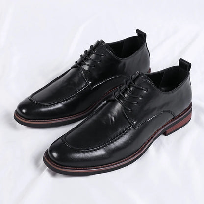 Italian Design Men's Oxford Business Shoes Formal Casual Leather Laces Lace-Up Anti-slip Flat Designer Shoes Comfy Walking Shoes
