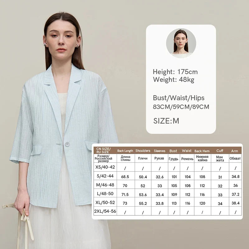 Women's Blazer 2026 Summer New Notch Lapel Single Breasted Drop Shoulder Jacket Casual Midi Length Coat For Women 12652002