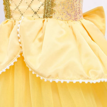 Belle Princess Dress Girls Cosplay Beauty and The Beast Cinderella Snow White Costumes Kids Halloween Carnival Clothes