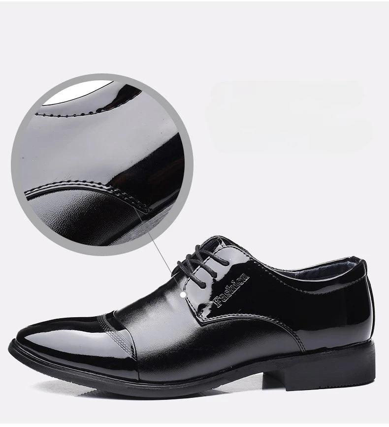 Men Dress Shoes Patent Leather Oxford Shoes Male Formal Big Size 38-48 Handsome Men Pointed Toe for Wedding