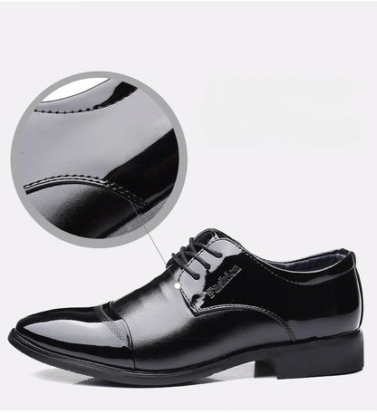 Men Dress Shoes Patent Leather Oxford Shoes Male Formal Big Size 38-48 Handsome Men Pointed Toe for Wedding