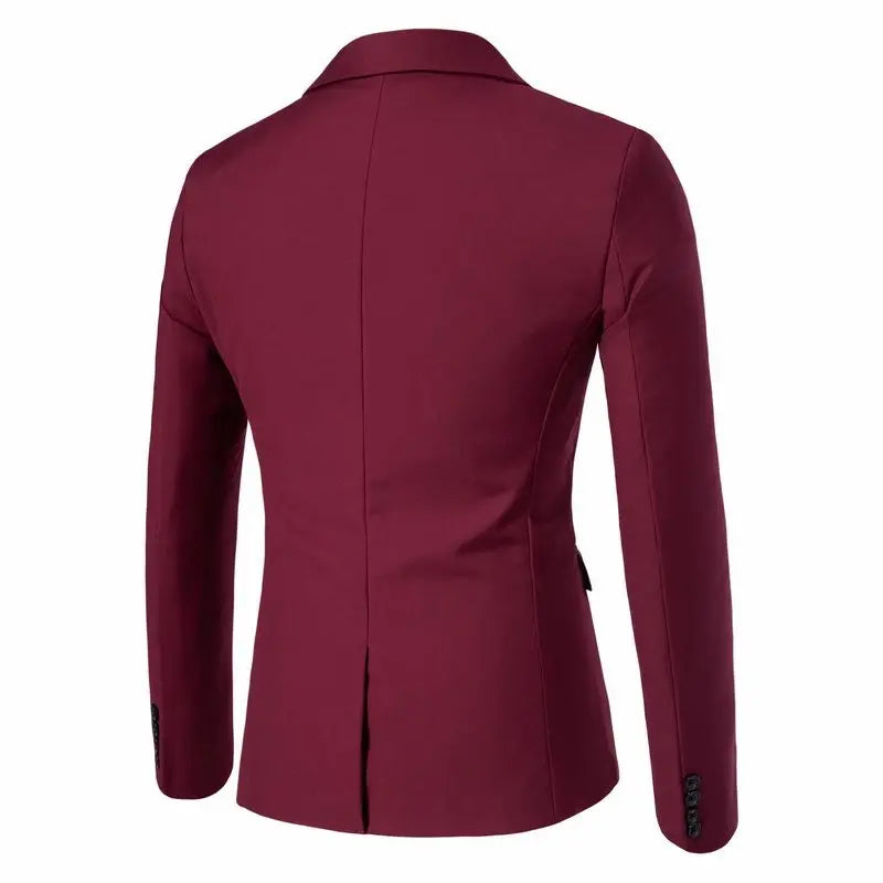 Men's Fashion Blazers Vests Two-Piece Set England Style Slim Fit Business Casual Suit Jacket Men Wedding Formal Blazers Coats