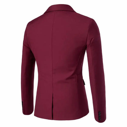 Men's Fashion Blazers Vests Two-Piece Set England Style Slim Fit Business Casual Suit Jacket Men Wedding Formal Blazers Coats