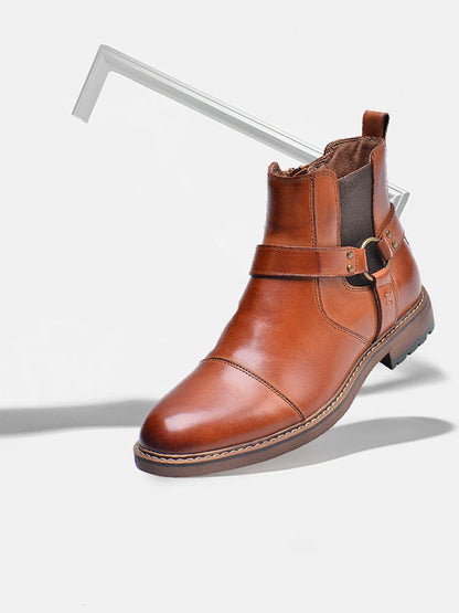 NEW Men's Casual boots Genuine Leather Men's autumn and winter handmade High-top boots lager size men's Chelsea boots 0153