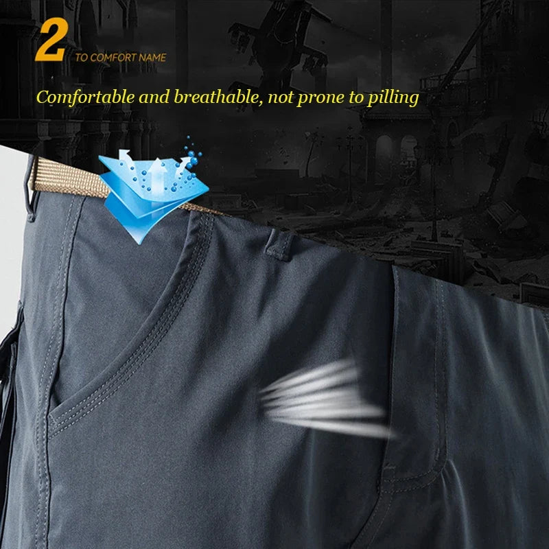 Autumn Work Pants Men Multi-pockets Cargo Trousers Casual Wear-resistant Workwear Spring Straight Pant Outdoor Hiking Trousers