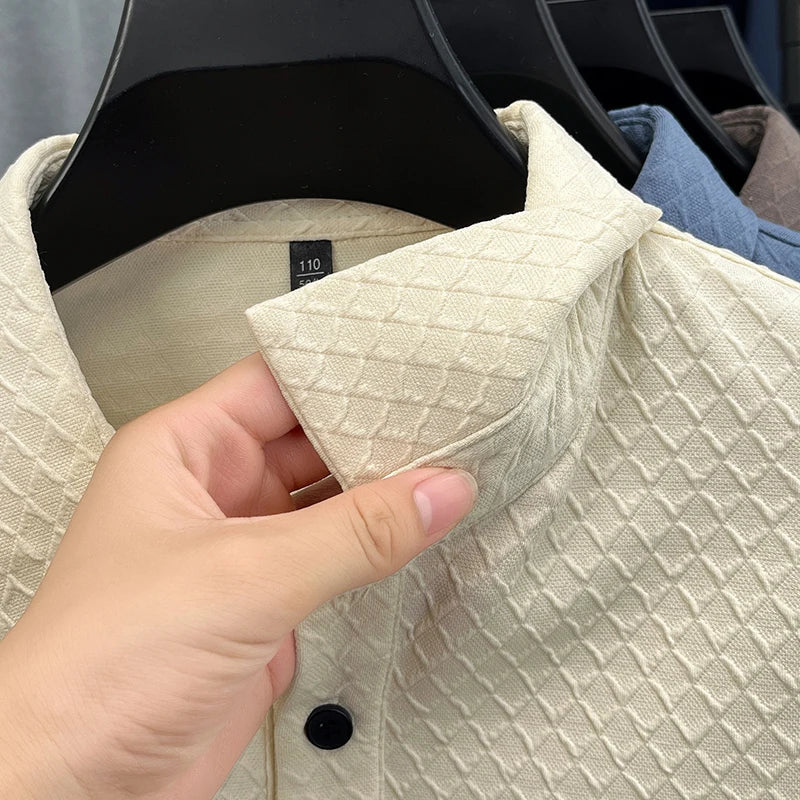 luxury men's new high quality long sleeves Polo shirt lapel embroidery jacquard brant T-shirt business fashion leisure Mens wear